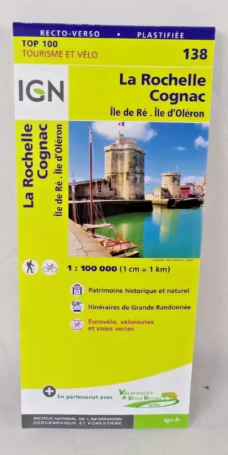 Carte Ign La Rochelle Cognac-138- Ile De Re.ile D'oleron-Tourisme Et Velo*