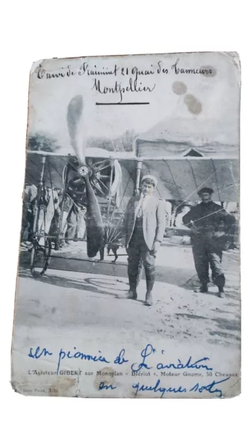 CPA photo l’aviateur Brindejonc sur son Bleriot Gnome 50 HP @1910