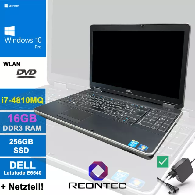 Ordinateur Dell Latitude E6540 Intel i7-4810MQ Windows 10 Pro 256GB SSD 16GB RAM