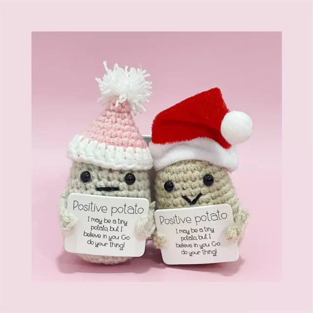 CROCHET YARN FUNNY Positive Potato with Positive Card Plush Doll Toy $5.59  - PicClick AU