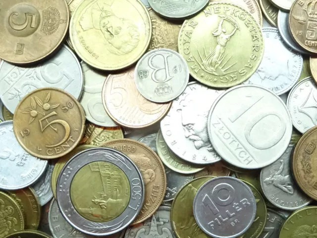 Lot von 100 Weltmünzen Großhandel aus verschiedenen Ländern im Umlauf