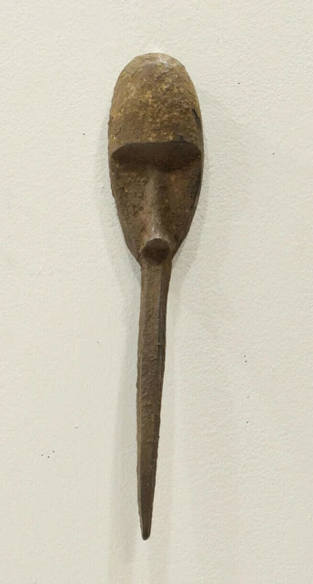 African Mask Dan Tribe Carved Wood Burnished Mask