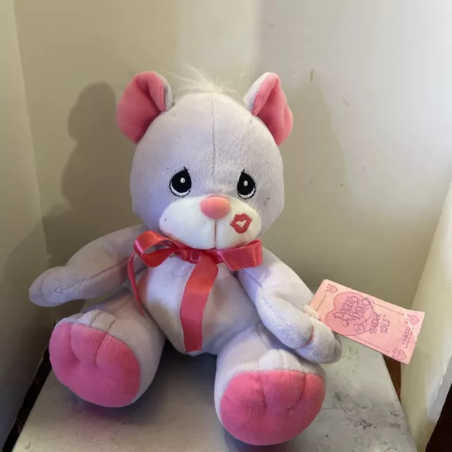 Precious Moments Tender Tails Lavender Bear Kiss Mark Plush