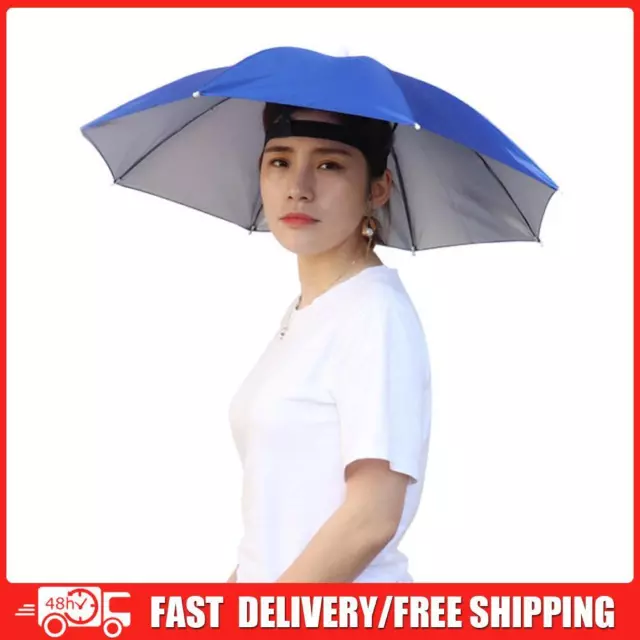 5pcs Outdoor Portable Anti-Rain Anti-Sun Fishing Head Umbrella Hat (Blue)
