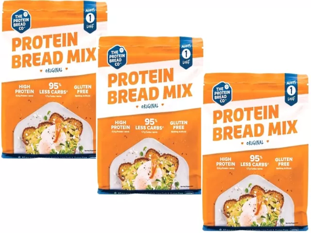 3 x 330g -THE PROTEIN BREAD CO Protein Bread Mix ( Gluten Free / Vegetarian )