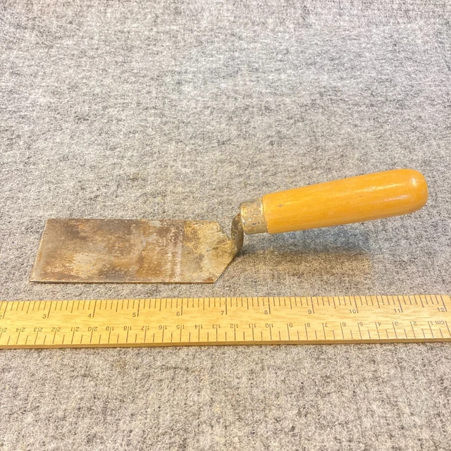 Vintage Concrete Masonry Trowel Narrow Blade Wood Handle