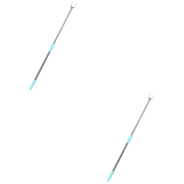 2 Count Palo Dell'indumento Appendiabiti Stendibiancheria Retrattile Domestico