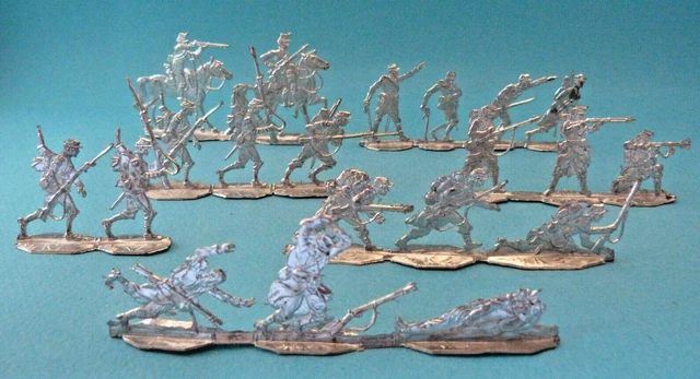 Plats D'étain – Zinnfiguren – Guerre De 30 Ans – Lot De 8 Soldats Divers – échelle 1:60 (30mm)