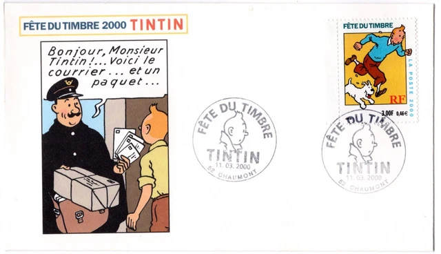 Planche Tintin Fête du timbre 2000 - Boutique d'objets de collection