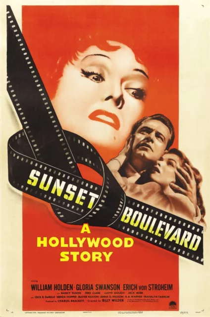 Sunset Blvd. 1950 Movie Poster Print A0-A1-A2-A3-A4-A5-A6-MAXI C387