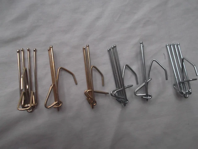 pinch pleat drapery curtain rod short hook vtg lot 27 Moveable arm 4 prong 2.5in