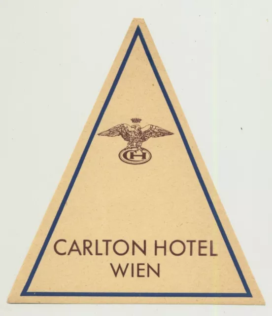 Carlton Hotel - Wien (Vienna) / Austria (Vintage Luggage Label)