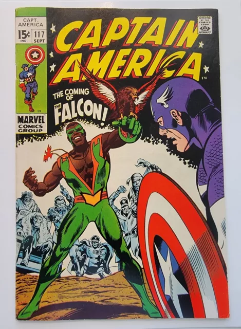 Captain America #117 FN/VF Origin, 1st App Falcon Vintage Silver 1969 High Grade