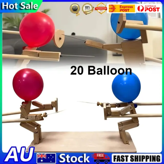 BALLOON BAMBOO MAN Battle Wooden Bots Battle Game for Two-Player