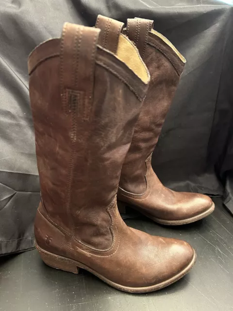 Frye 6 B Womens Brown Carson Brown Boots Pull On Western Cowboy Extra Narrow