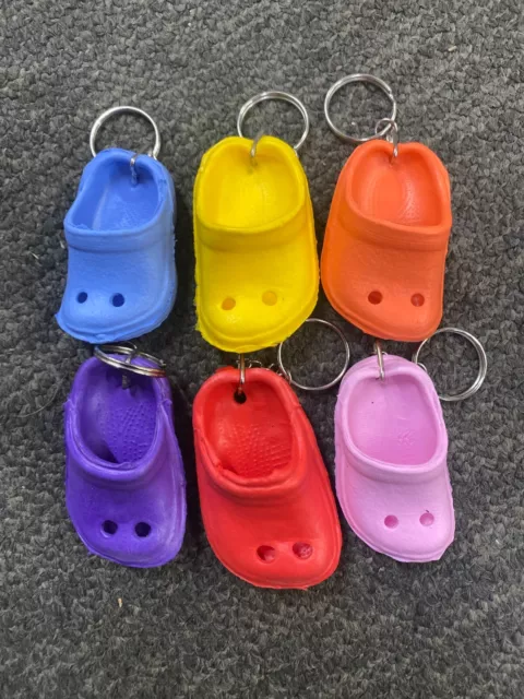 Vintage Swibco Teal Blue Crocs Style Shoe Keychain Key Ring #42161