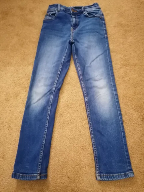 Next Blue Skinny Jeans Adjustable Waist Age 8 Years