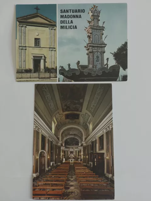 cartoline PALERMO Santuario Madonna della Milicia -entrata, carro trionfale, int