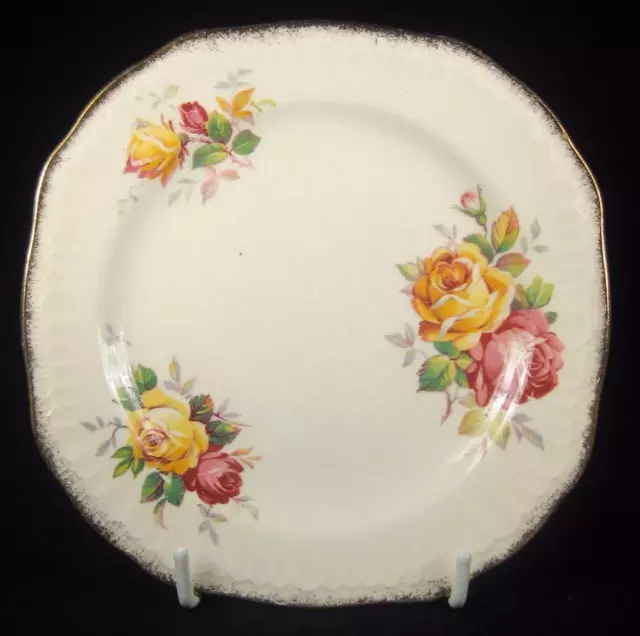 Swinnertons 'Luxor Vellum' Pink & Yellow Roses Side Plate