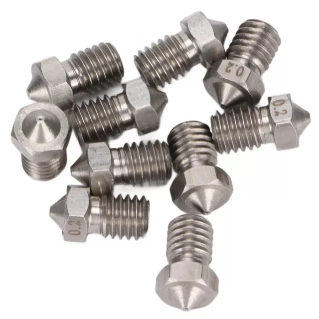 10pcs 3D Printer Hardened Steel Extruder Nozzle 1.75mm For MK6 MK8 Ender 3 V5 V6