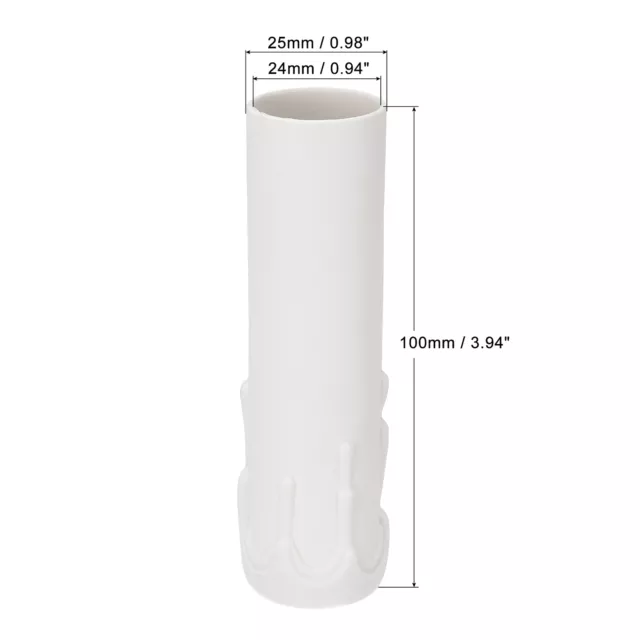 9pcs 25x100mm E14 Candle Socket Covers Candelabra Base White Plastic 2