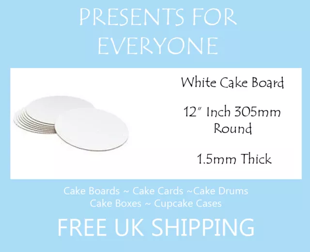 25 x 12" Round White Cake Board FREE SHIPPING