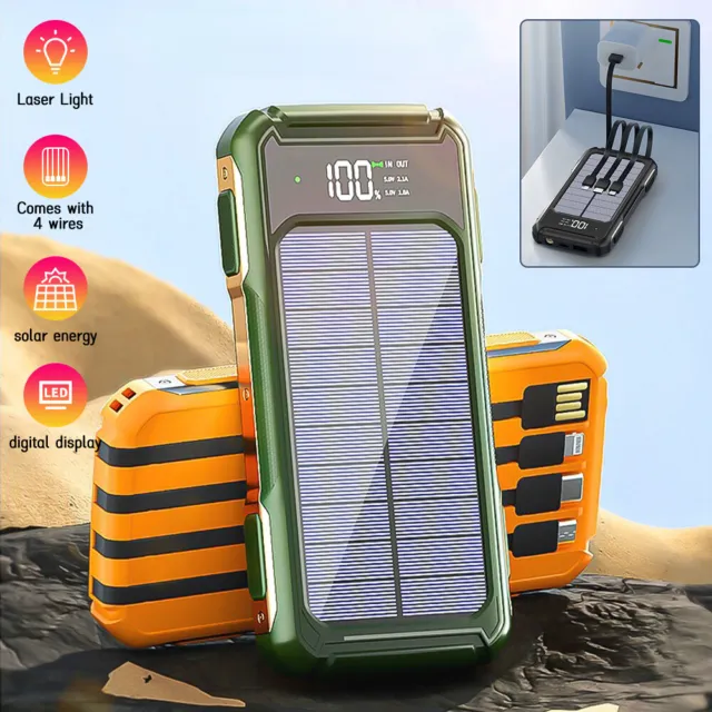 Solar Power Bank 5000000mAh Tragbar Externer Batterie Ladegerät für alle Handy