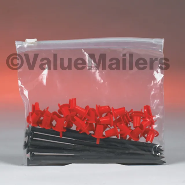 100 6x6 Clear Plastic Slide - Seal Zipper Poly Locking Reclosable Bags 3 MiL