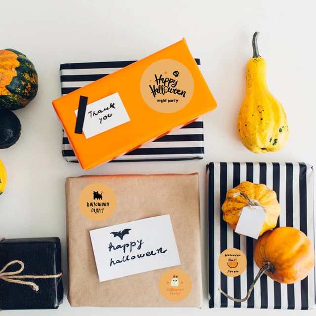 25 Pcs Halloween Party Decor Pumpkin Stickers Roll Halloween Favor Stickers