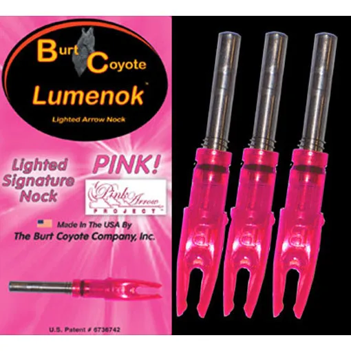 Burt Coyote Lumenok Lighted S Nock Signature Pink 3 Pack SL3P #00065