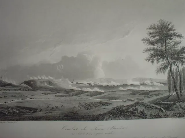 NAP 117 Gravure Historique XIXe NAPOLEON BAVIERE COMBAT DE TANN 19 Avril 1809