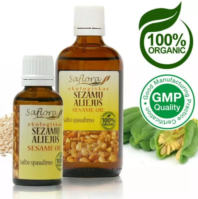 100% Pure SESAME OIL Organic Cold Pressed Unrefined From Unroasted Seeds