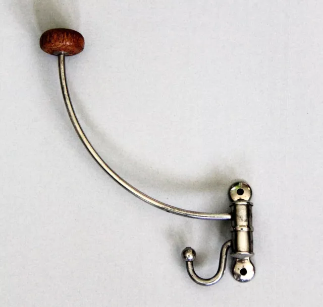 Antique Wall Mount Swivel Coat Hat Hook With Oak Knob