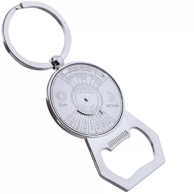 Silver Color 50 Years Super Perpetual Calendar Key Chains Bottle Opener KeyC.mz