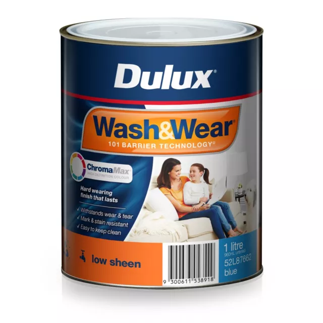 DULUX 1 LITRE WASH/WEAR INTERIOR LOW/SHEEN FACTORY MIX colour paint