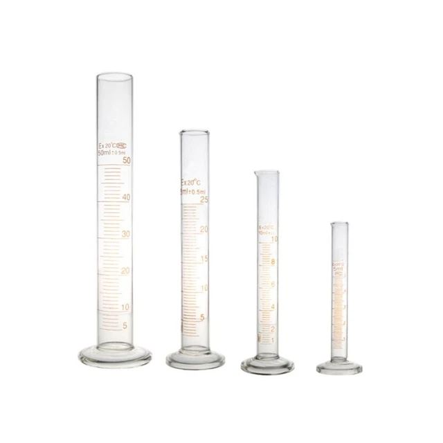 Glass Graduated Cylinder Lab Measuring Cylinder with Round Base 5/10/25/50ml