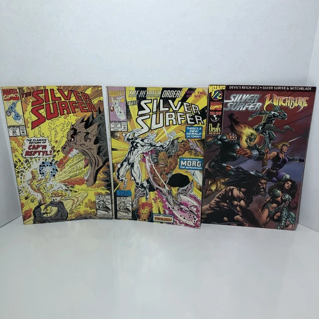 Marvel Comic Books Silver Surfer Lot of 3 (1990’s). #65, #71, Devil’s Reign 1/2