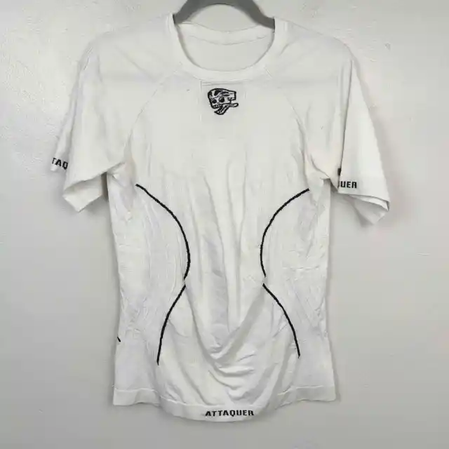 ATTAQUER CYCLING JERSEY Mens L XL White Seamless Knit Short Sleeve