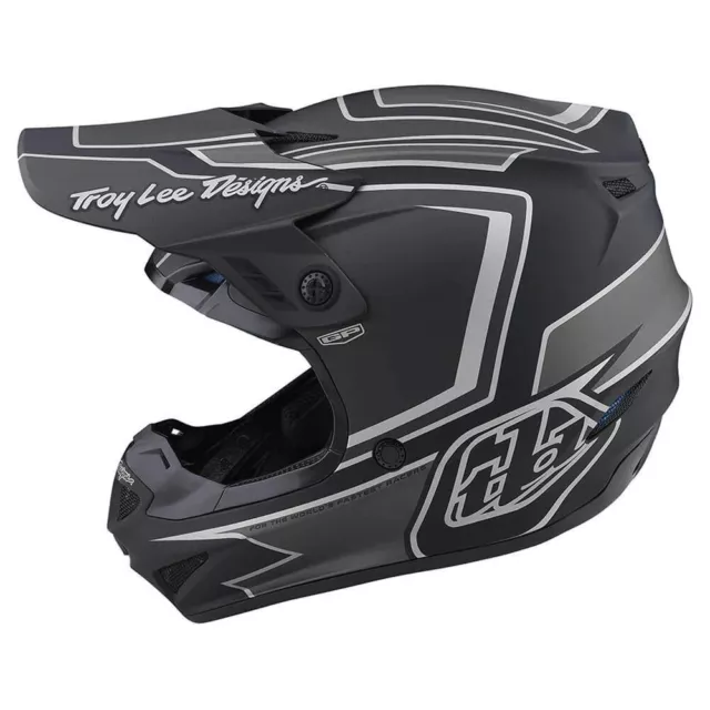 TROY LEE DESIGNS GP Ritn Motocross Helm schwarz grau Enduro MX Motorrad ATV Quad