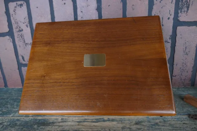 ANTIQUE DECATUR HUMIDOR tobacco walnut wood cigar pipe box $40.00 ...