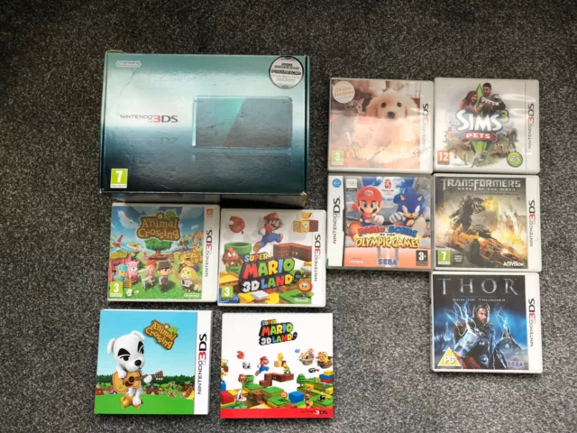 Console Nintendo 3DS Aqua Blue con giochi e pacchetto bonus