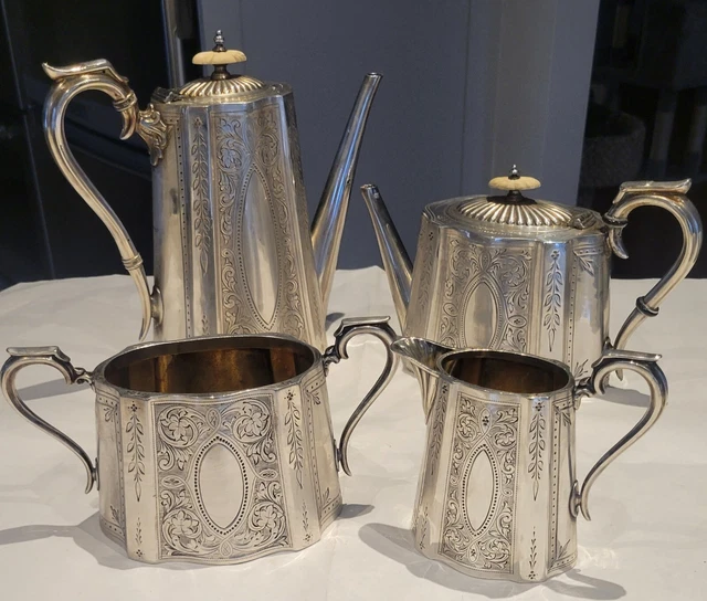 Exquisite Antique LEE & WIGFULL (SHEFFIELD) LTD Tea/Coffee Set with Bone - EP