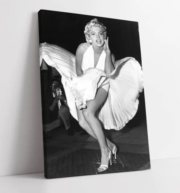 Marilyn Monroe Iconic Vintage Photo Black & White -Canvas Wall Art Print Artwork