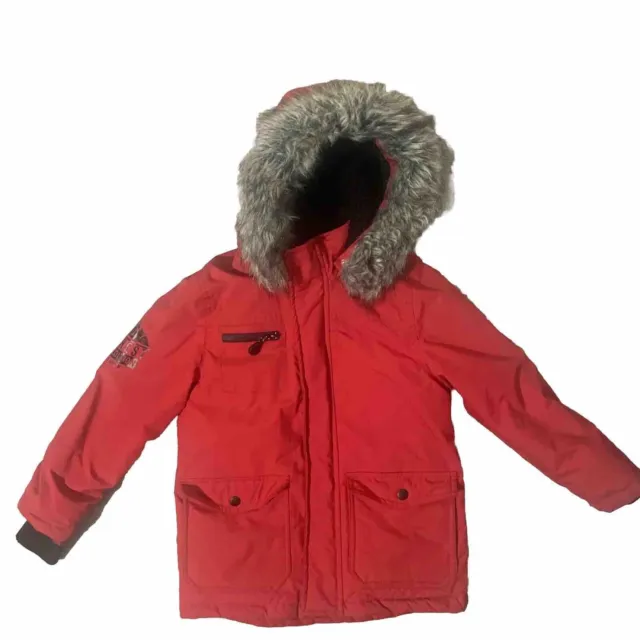 Red coat Jacket Parker with hood age 6-7 boys girls urban