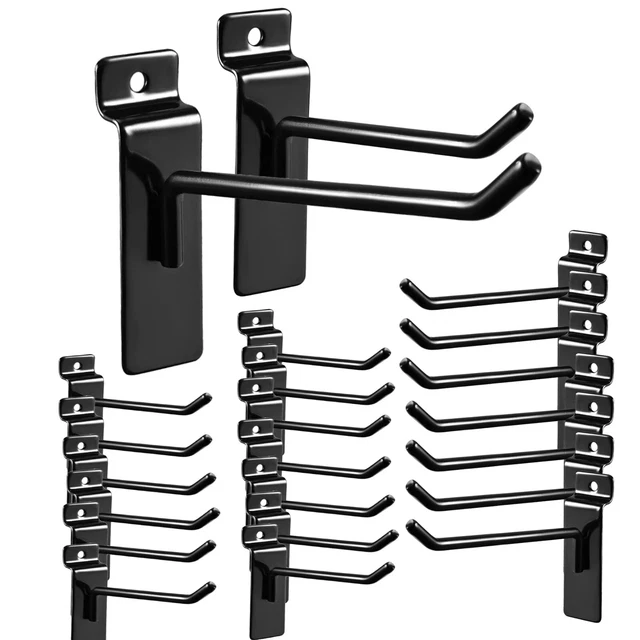 48Pack Black Slatwall Hooks, Heavy Duty 1/4 Slatwall Hooks & Hangers(2...