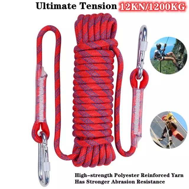 Mountaineering Rope Safety Rope Fire Escape Rescue Rappelling Rope 1200KG UK new