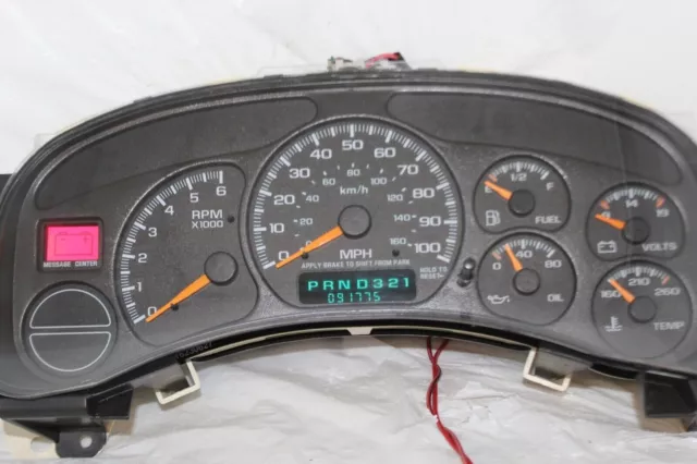 2000-2002 Chevy Pickup & Truck Dash Gauge Cluster MPH Speedometer And Tachometer