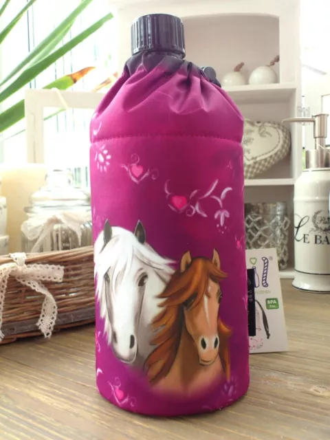 EMIL DIE FLASCHE "HORSE" 400ml Pferde Glasflasche Trinkflasche isoliert BPA frei