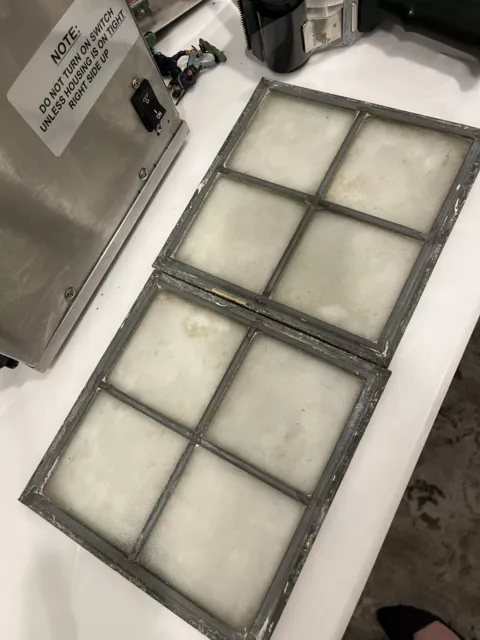 antique architectural salvage Lead Glass Window Panels Lot Of 2 Panes