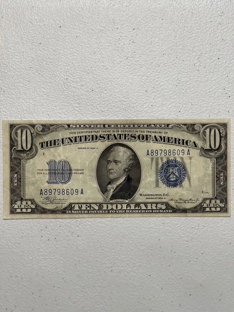 1934-A $10 Ten Dollars Silver Certificate.